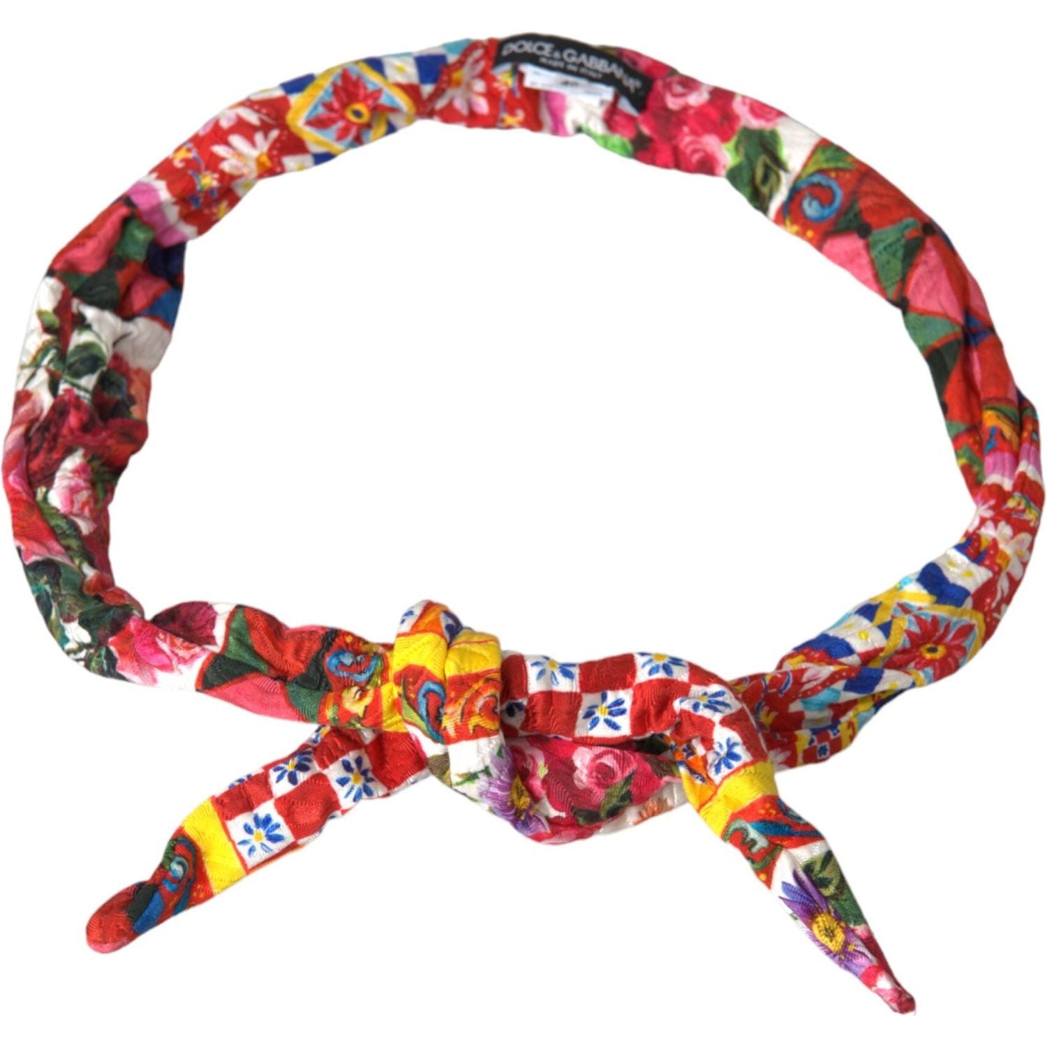 Dolce & Gabbana Multicolor Carretto Print Waist Belt