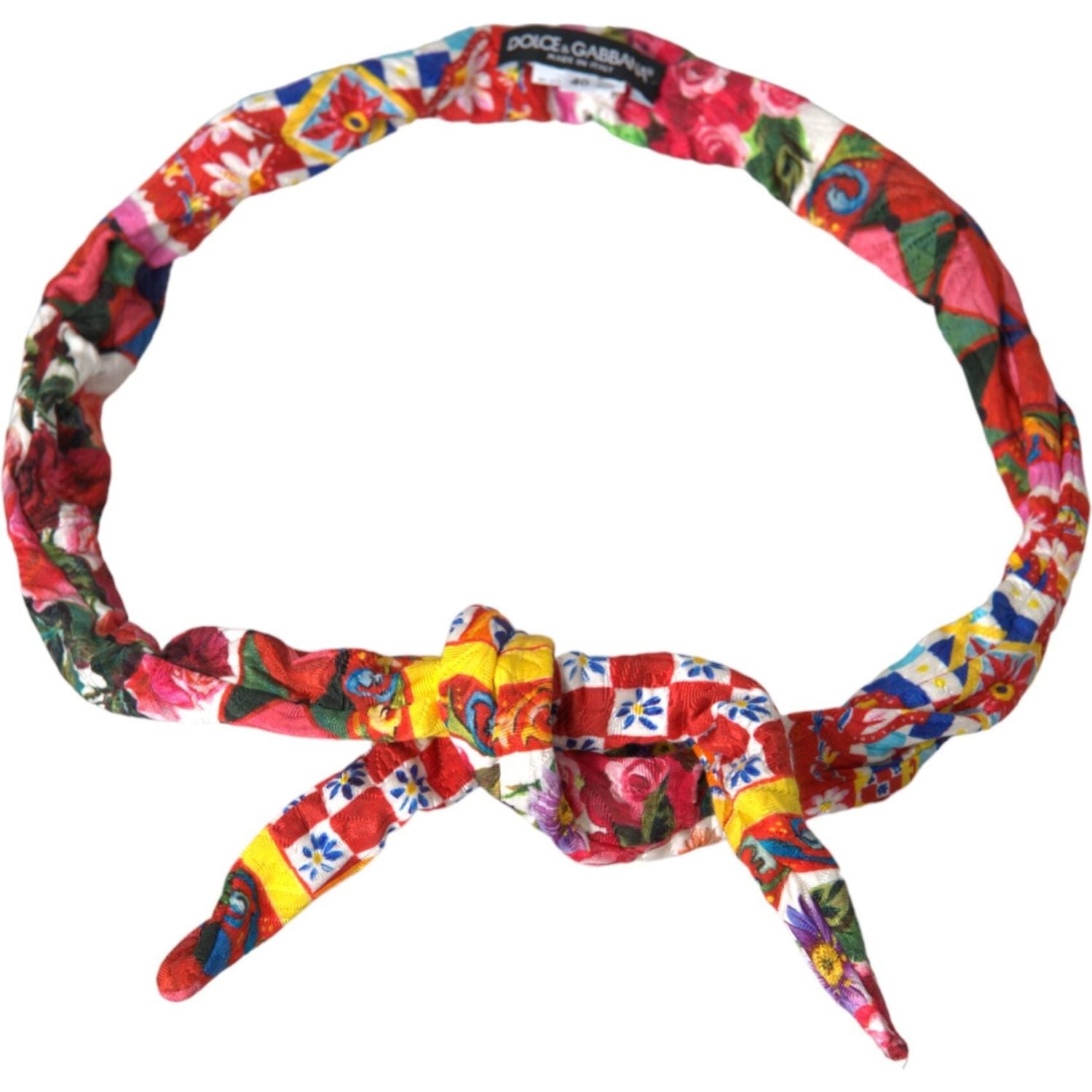 Dolce & Gabbana Multicolor Carretto Print Waist Belt