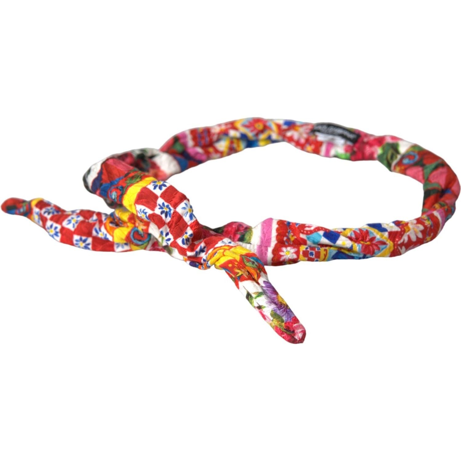 Dolce & Gabbana Multicolor Carretto Print Waist Belt