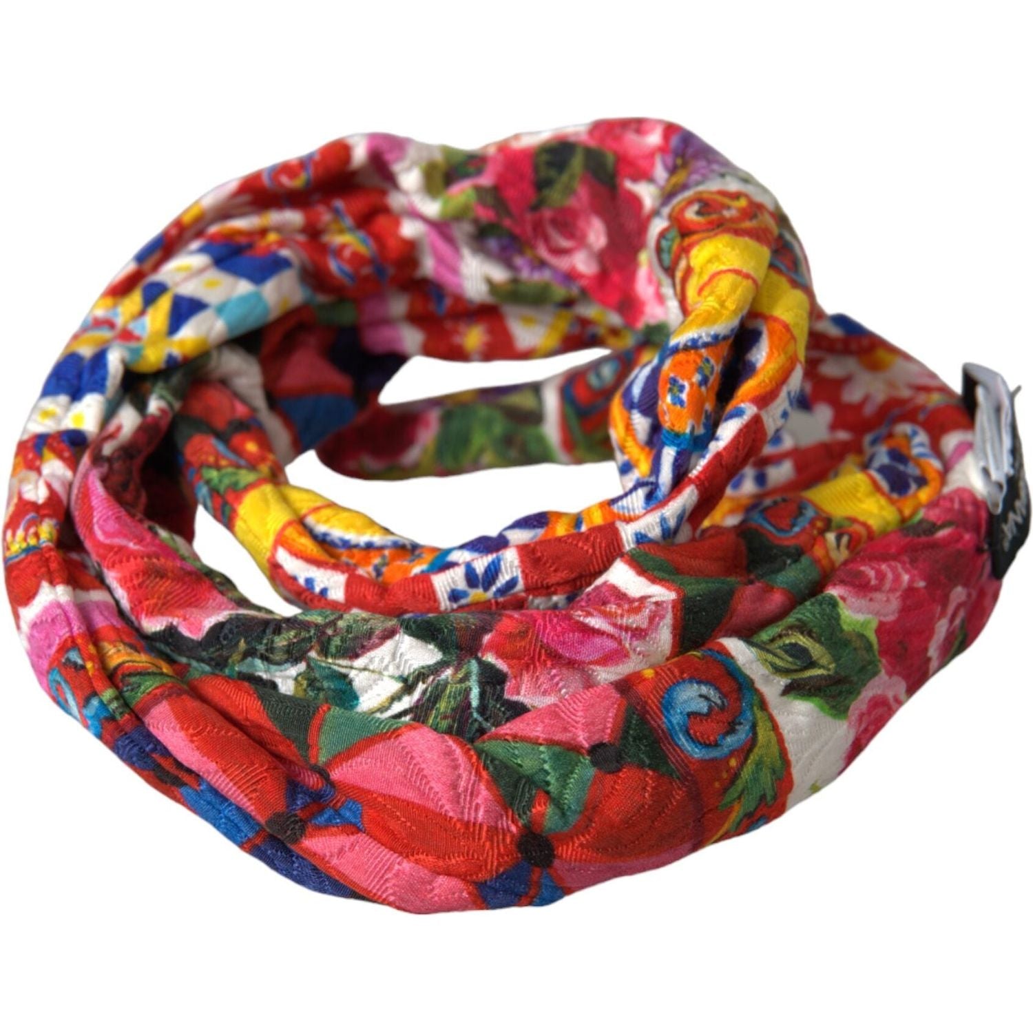 Dolce & Gabbana Multicolor Carretto Print Waist Belt