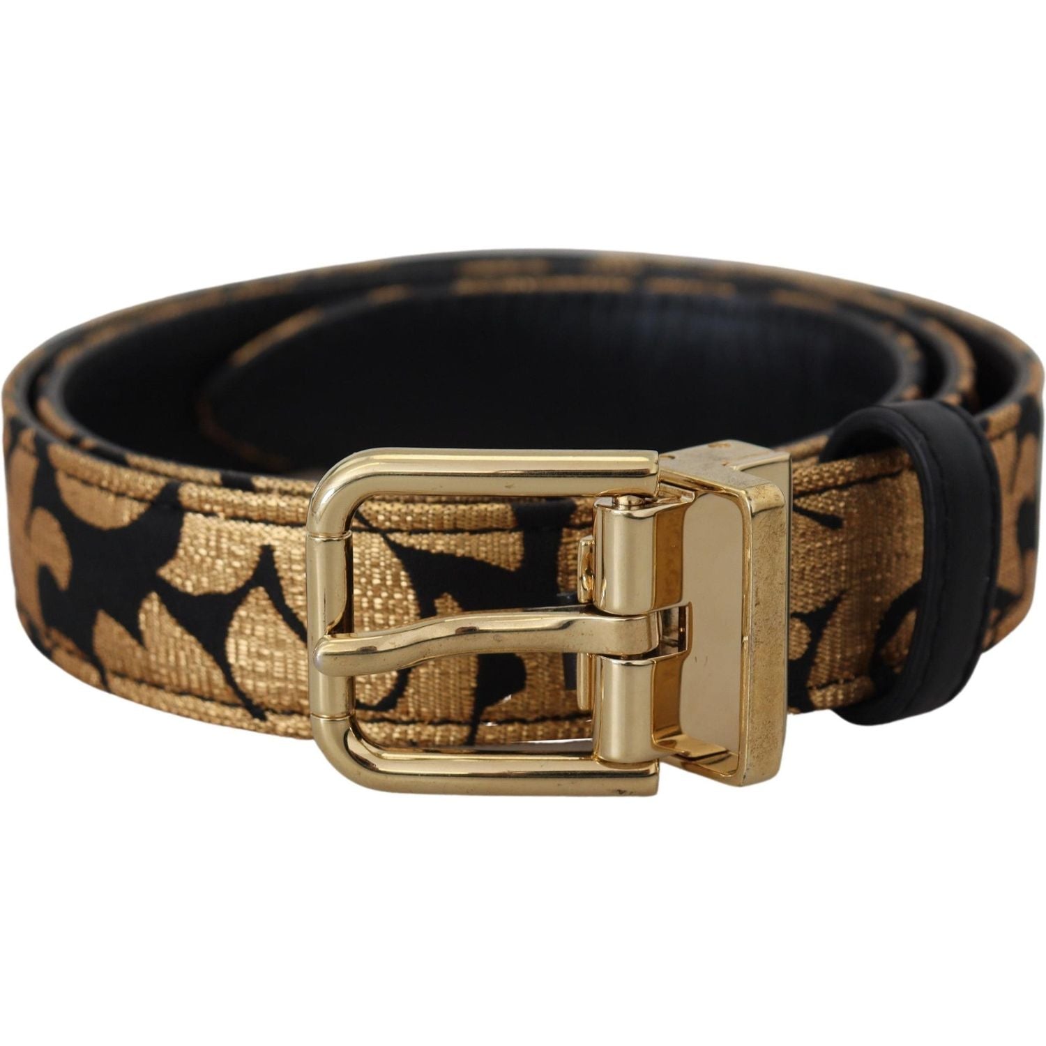 Dolce & Gabbana Multicolor Jacquard Leather Logo Buckle Belt