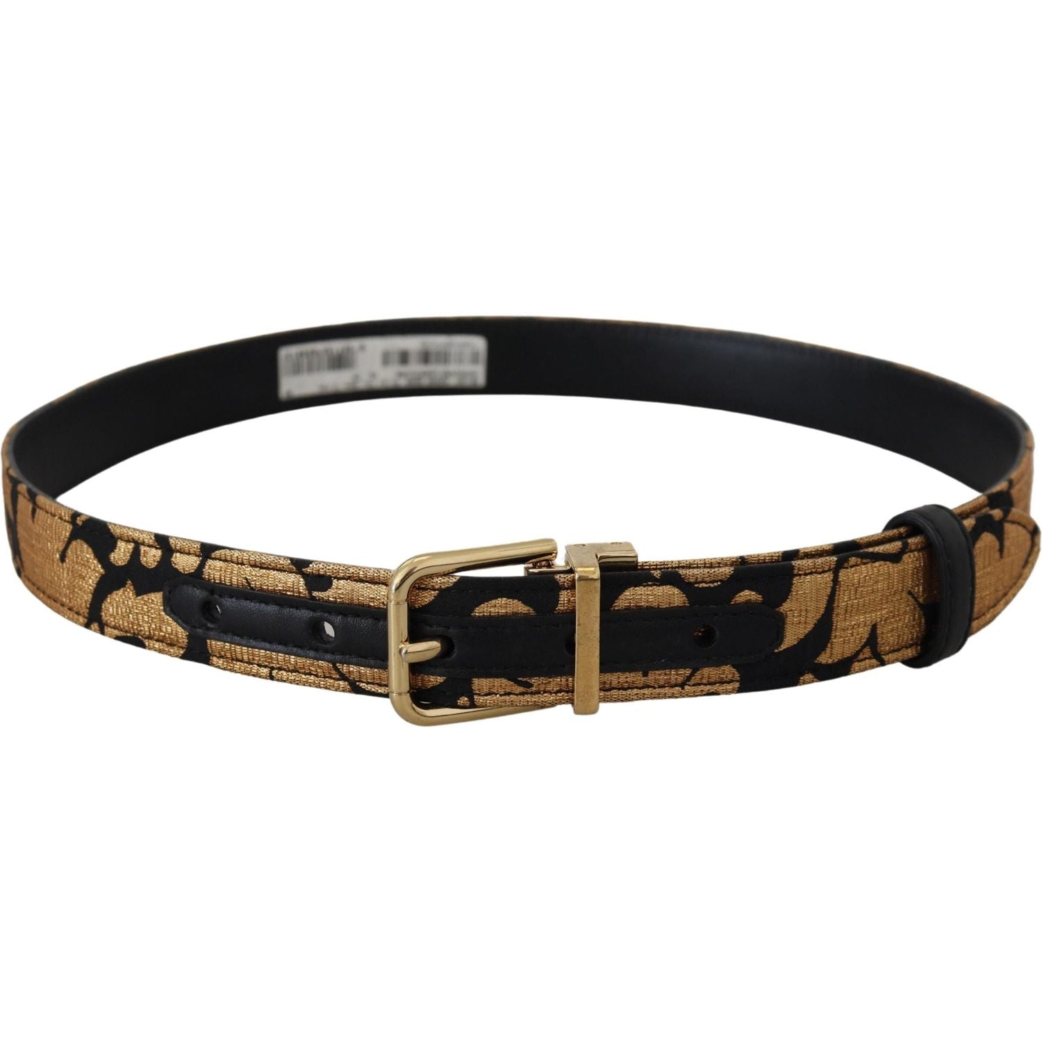 Dolce & Gabbana Multicolor Jacquard Leather Logo Buckle Belt