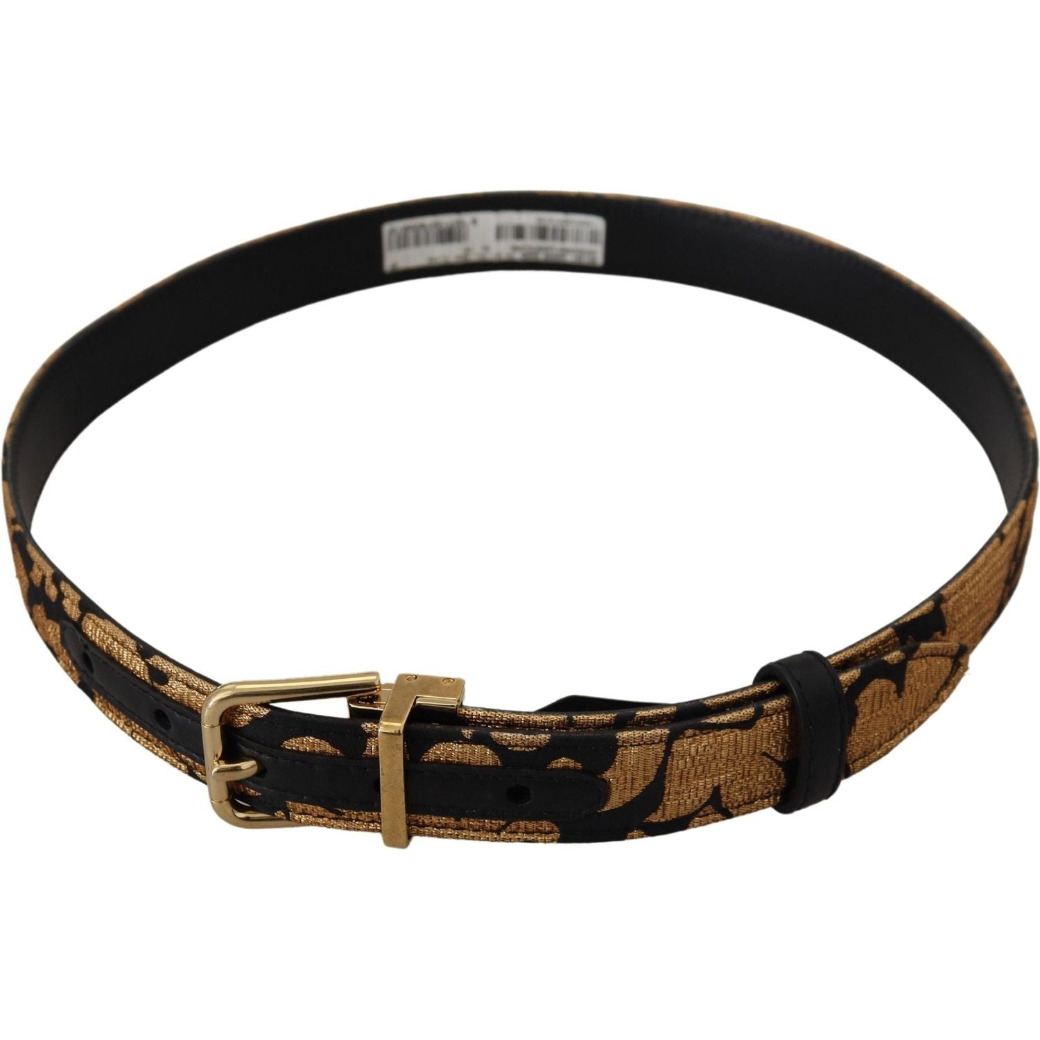 Dolce & Gabbana Multicolor Jacquard Leather Logo Buckle Belt