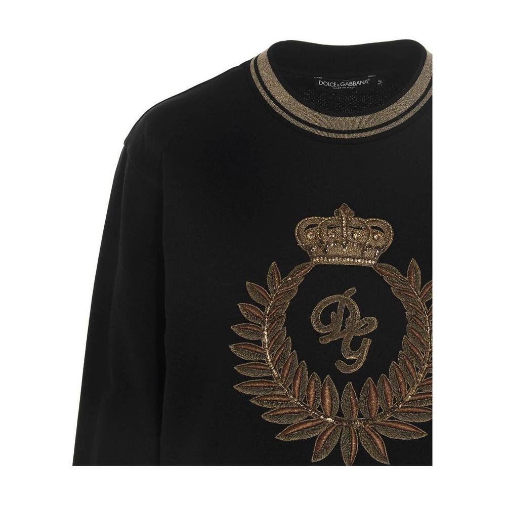 Dolce & Gabbana Black Cotton Sweater Dolce & Gabbana