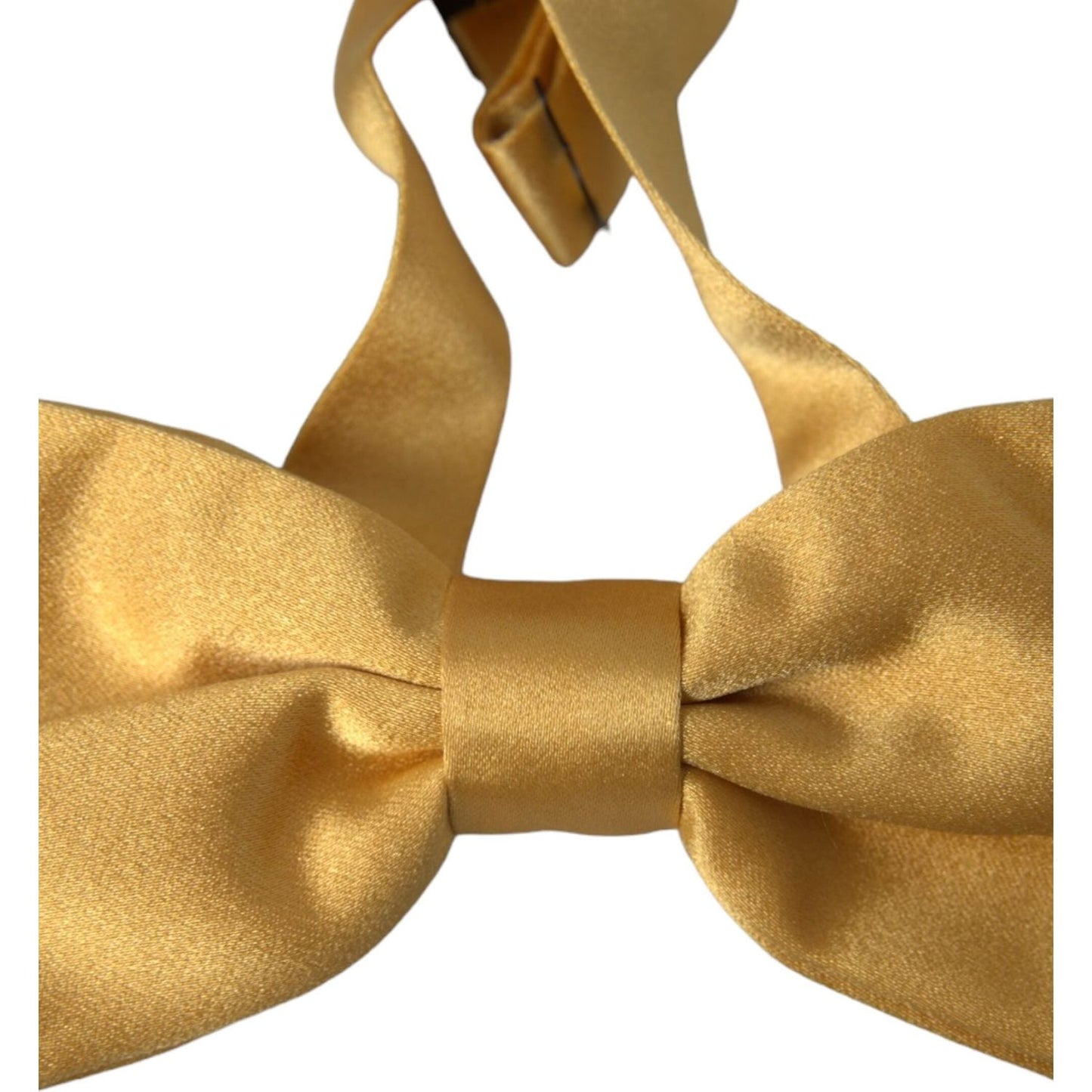 Dolce & Gabbana Yellow Silk Adjustable Neck Men Bow Tie Dolce & Gabbana