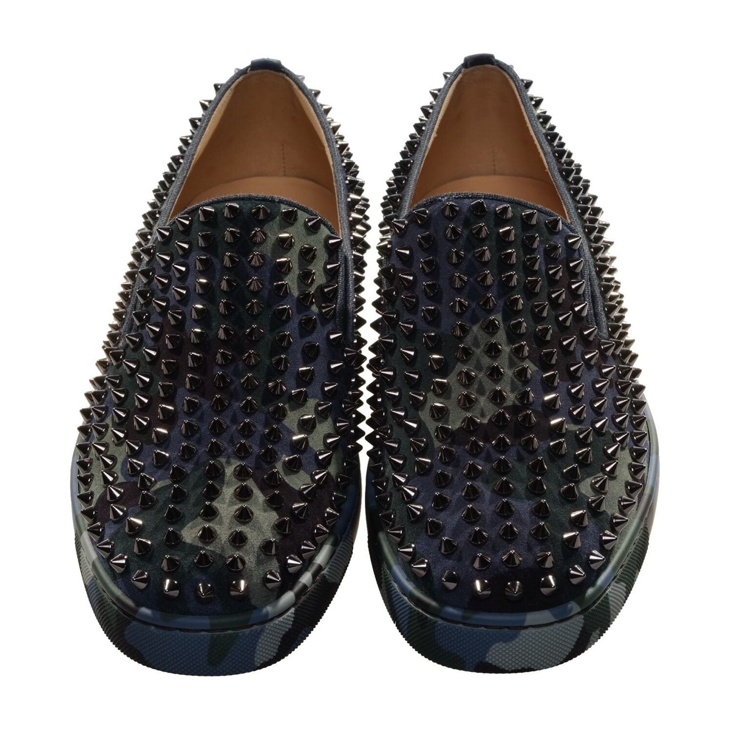 Christian Louboutin Roller Boat Flat Slip On Camouflage and Studded Shoes Christian Louboutin