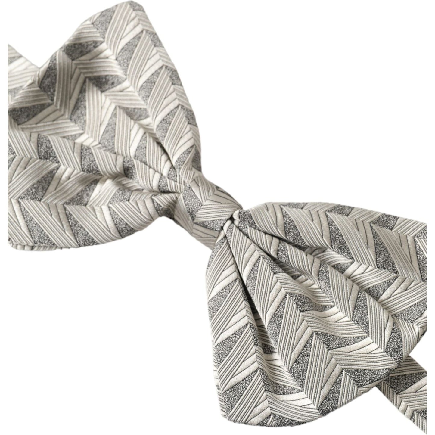 Dolce & Gabbana Silver Fantasy Print Adjustable Neck Bow Tie Men Dolce & Gabbana