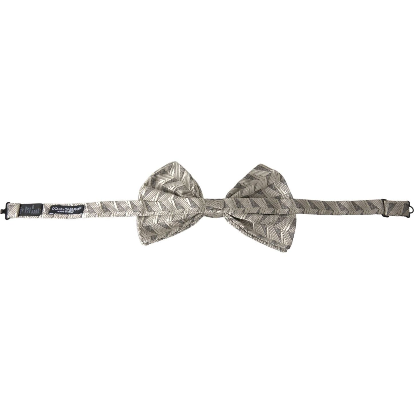 Dolce & Gabbana Silver Fantasy Print Adjustable Neck Bow Tie Men Dolce & Gabbana