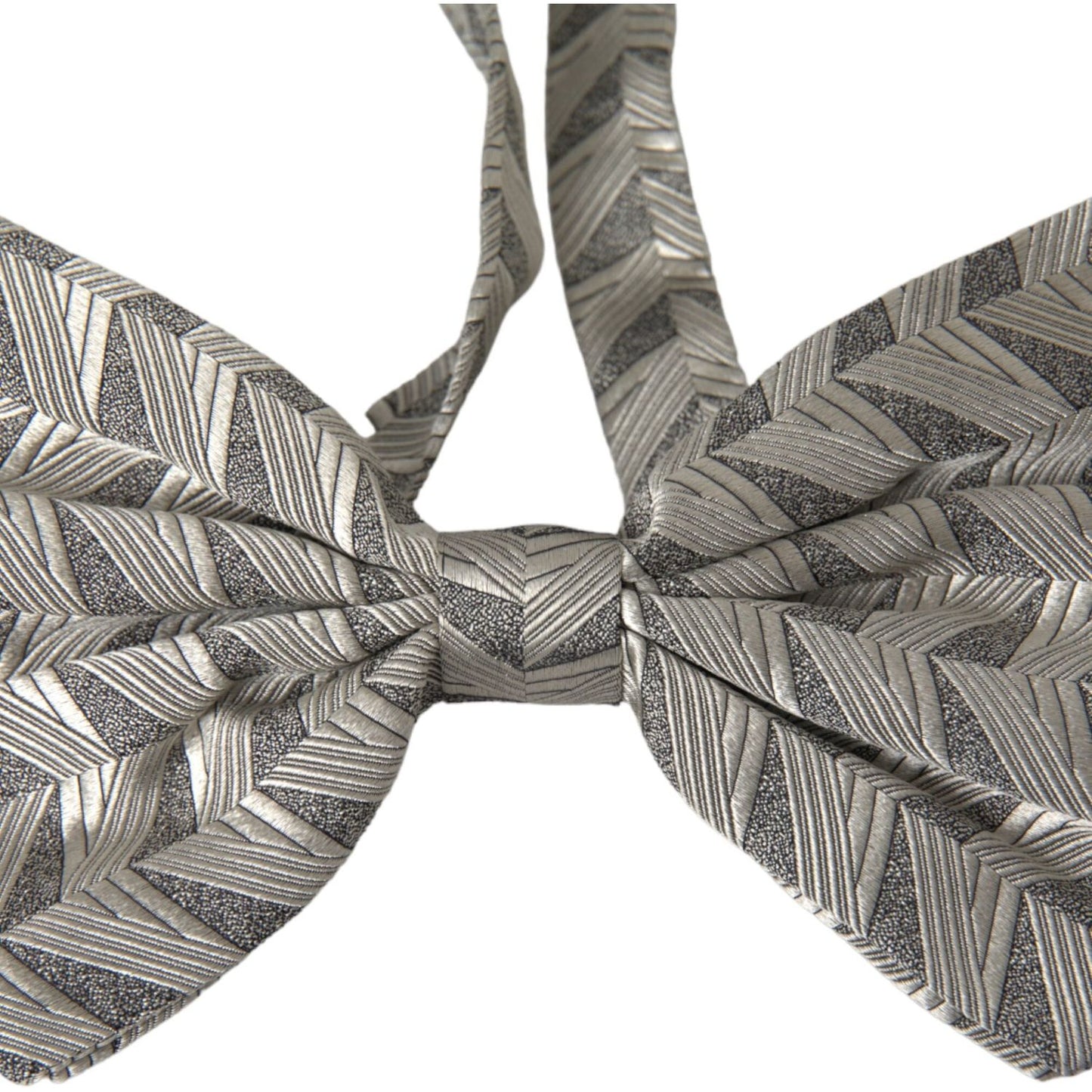 Dolce & Gabbana Silver Fantasy Print Adjustable Neck Bow Tie Men Dolce & Gabbana