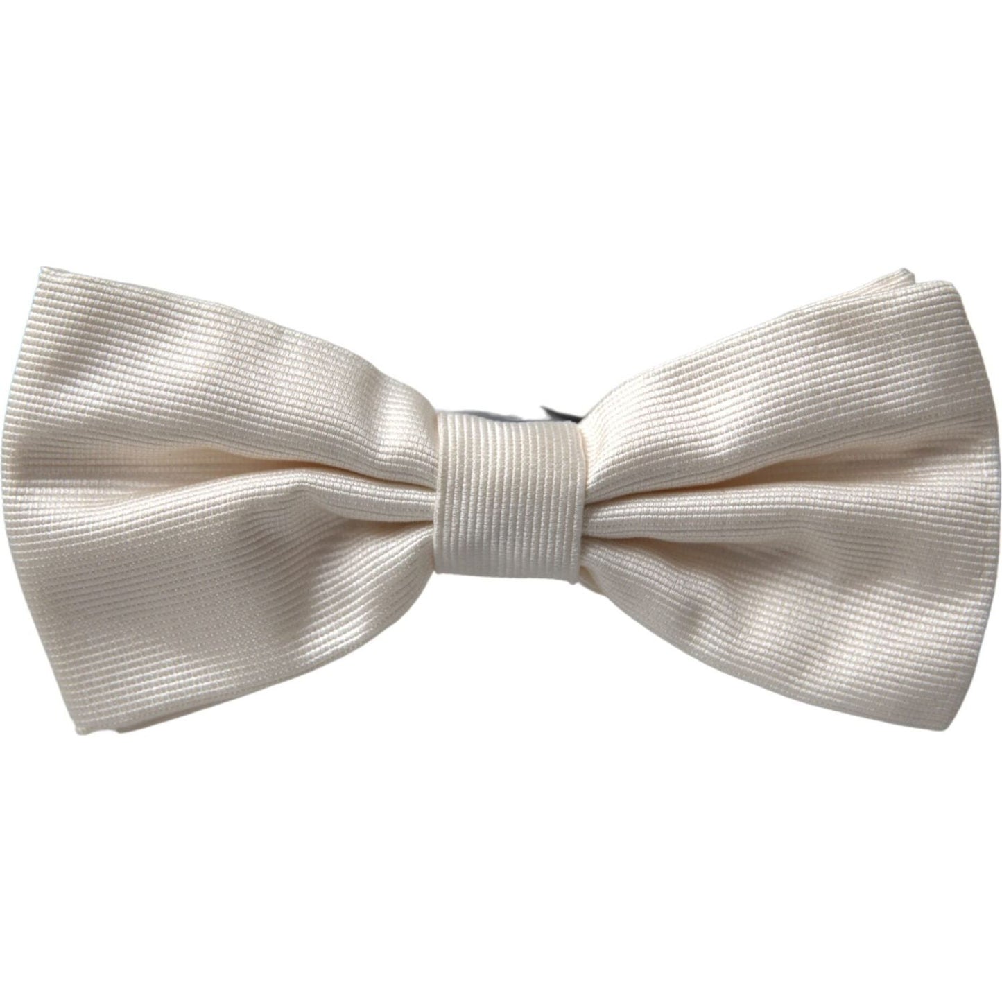 Dolce & Gabbana Off White Silk Adjustable Neck Men Bow Tie Dolce & Gabbana