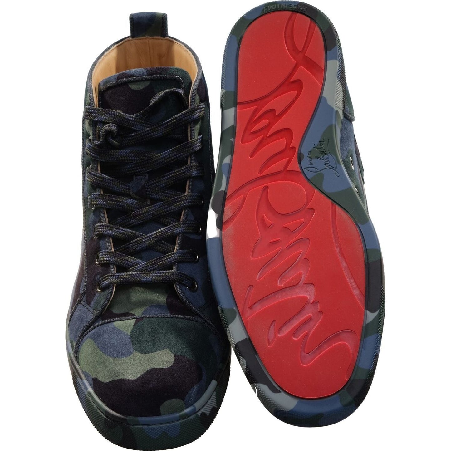 Christian Louboutin Louis Orlato Flat Camouflage High Top Sneakers Christian Louboutin