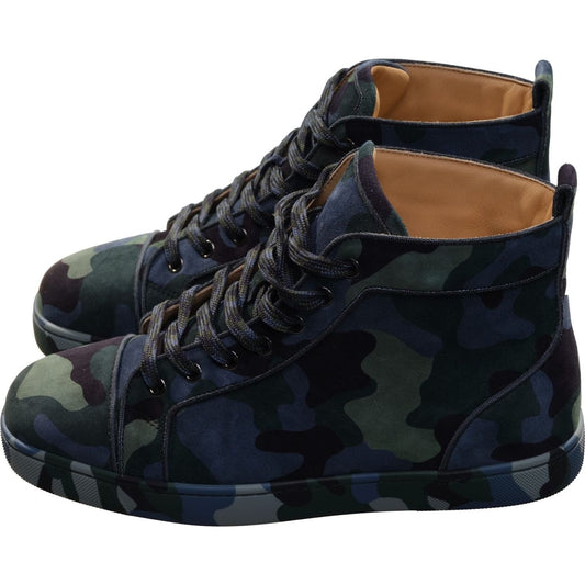 Christian Louboutin Louis Orlato Flat Camouflage High Top Sneakers Christian Louboutin