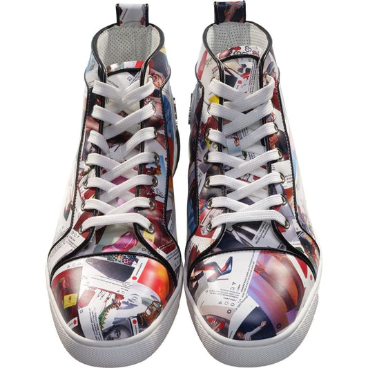 Christian Louboutin Louis Orlato Flat Leather Printed High Top Sneakers Christian Louboutin