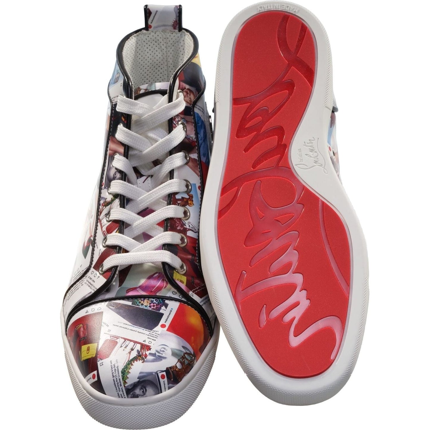 Christian Louboutin Louis Orlato Flat Leather Printed High Top Sneakers Christian Louboutin