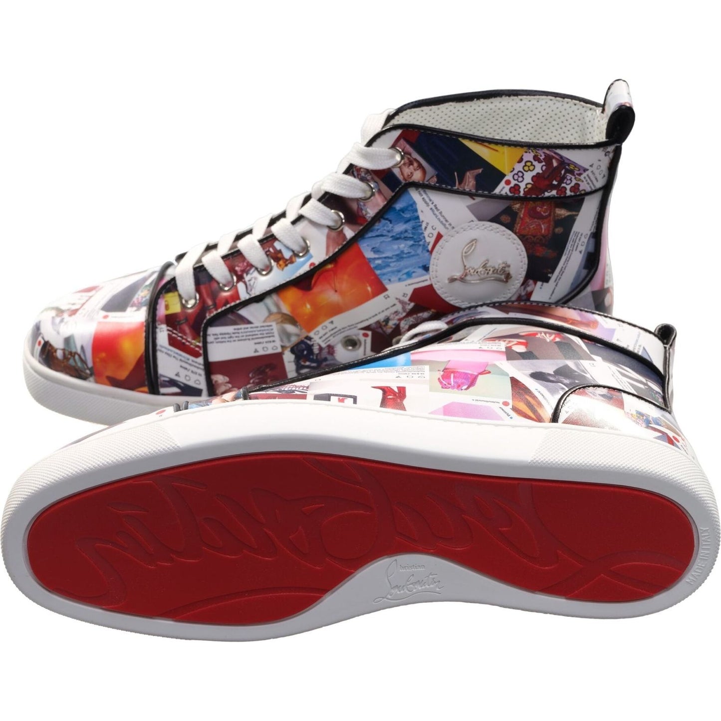 Christian Louboutin Louis Orlato Flat Leather Printed High Top Sneakers Christian Louboutin