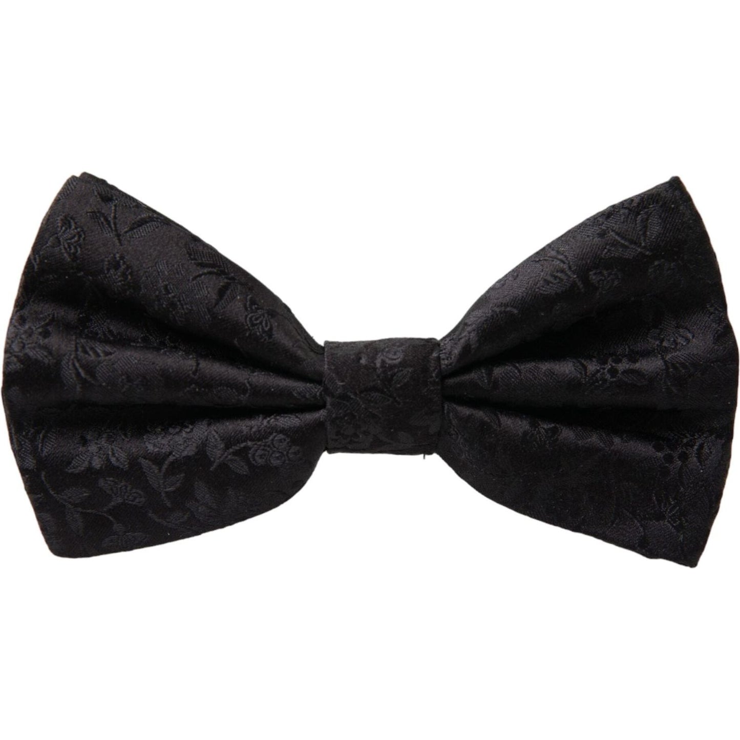 Dolce & Gabbana Black Brocade Silk Adjustable Neck Men Bow Tie Dolce & Gabbana