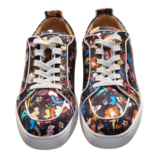 Christian Louboutin Rantulow Orlato Flat Crepe Satin Multicolour Limited Edition Dr Bored Print Sneakers Christian Louboutin