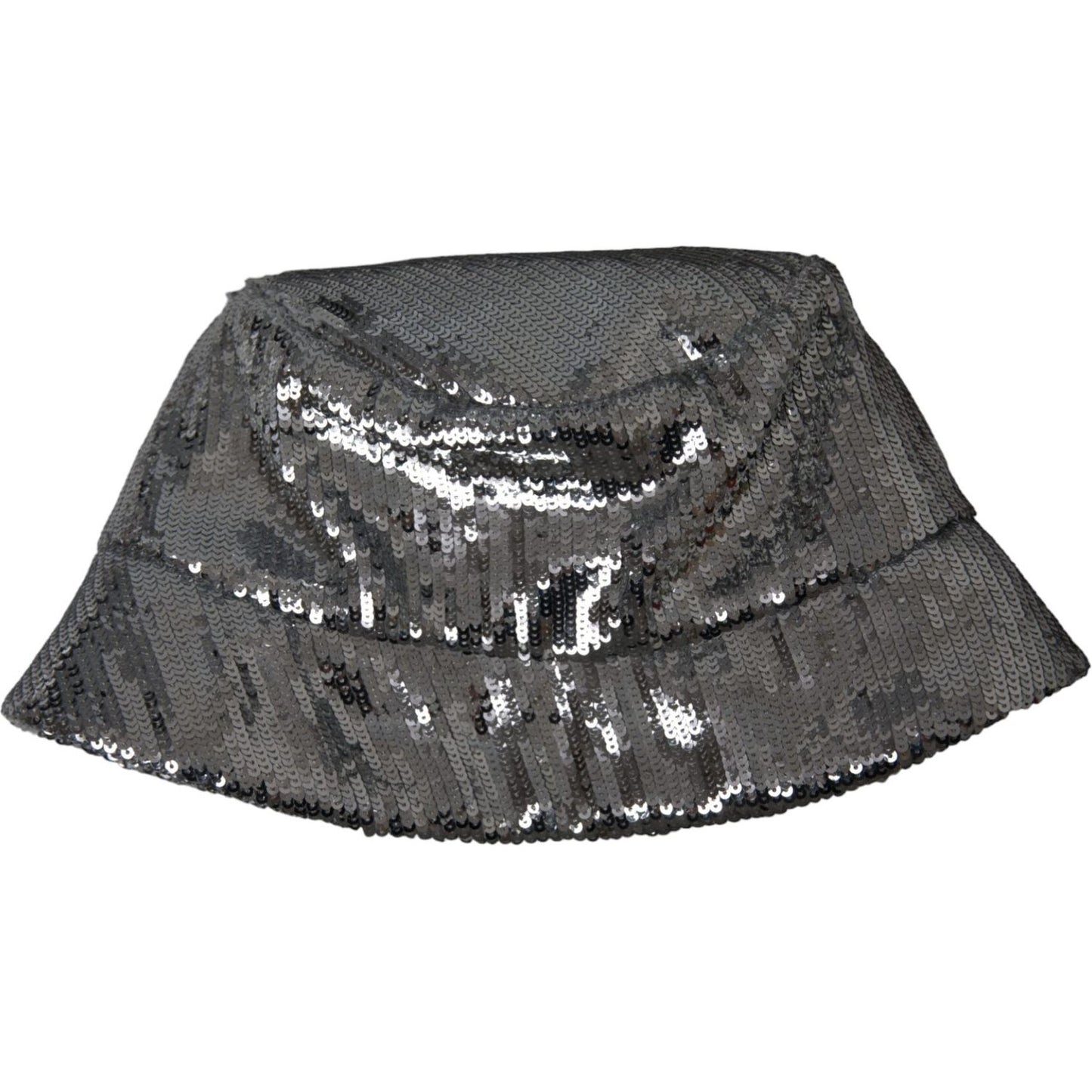 Dolce & Gabbana Silver Sequined Nylon Bucket Hat Men Dolce & Gabbana