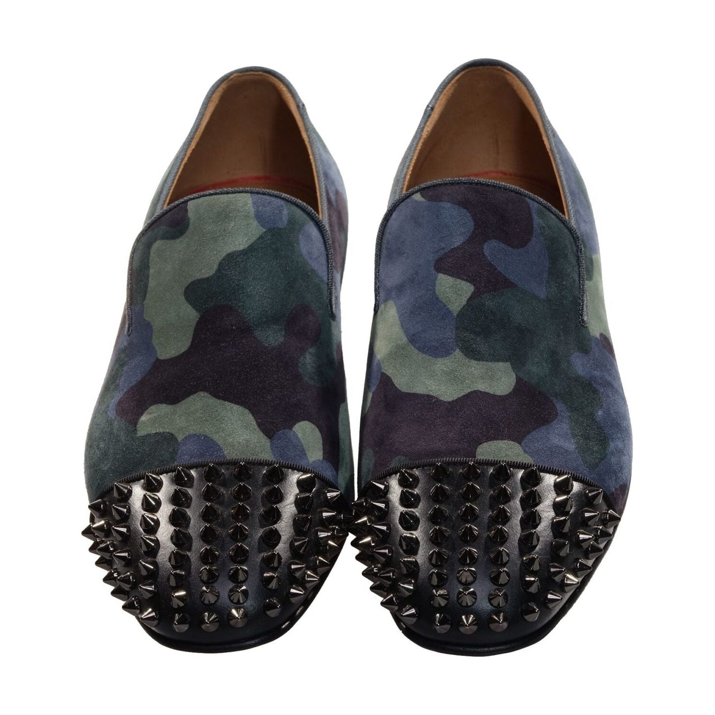 Christian Louboutin Spooky Flat Camouflage and Studded Slip On Shoes Christian Louboutin