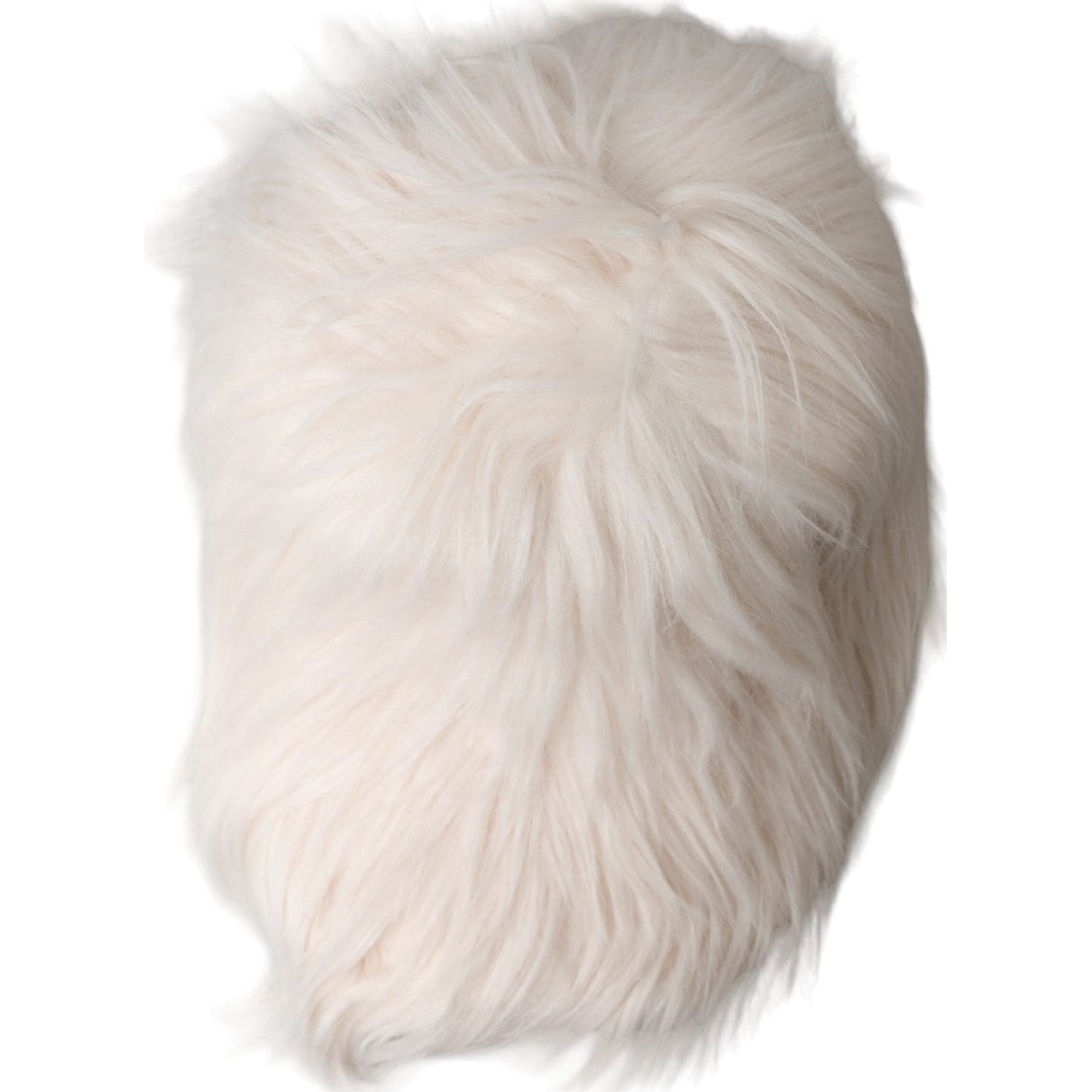 Dolce & Gabbana Off White Faux Fur Baseball Hat Men Dolce & Gabbana