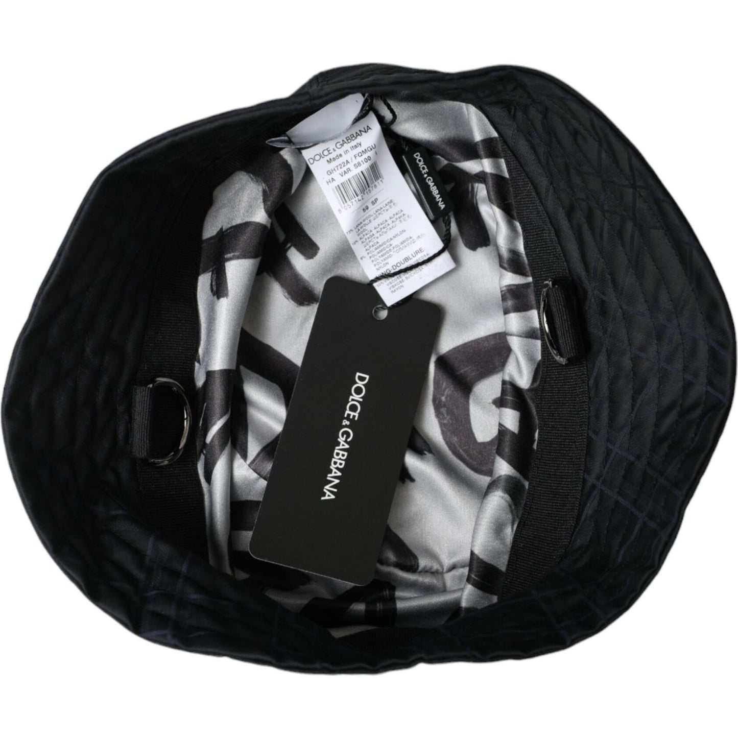 Dolce & Gabbana Black Wool Blend Cap Bucket Hat Men Dolce & Gabbana