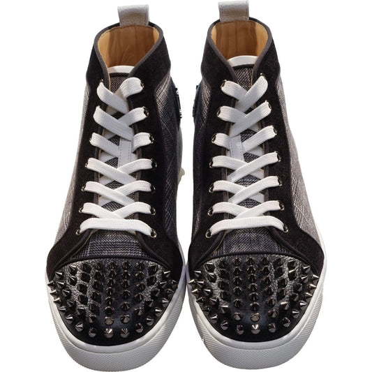 Christian Louboutin Lou Spikes Orlato Flat Contrast and Studded High Top Sneakers Christian Louboutin