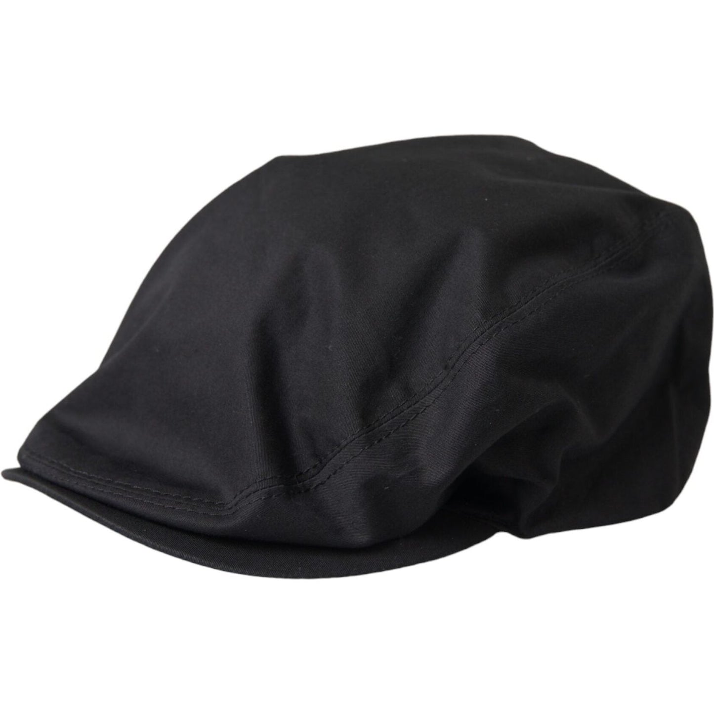 Dolce & Gabbana Black Cotton Blend Logo Newsboy Hat Men Dolce & Gabbana