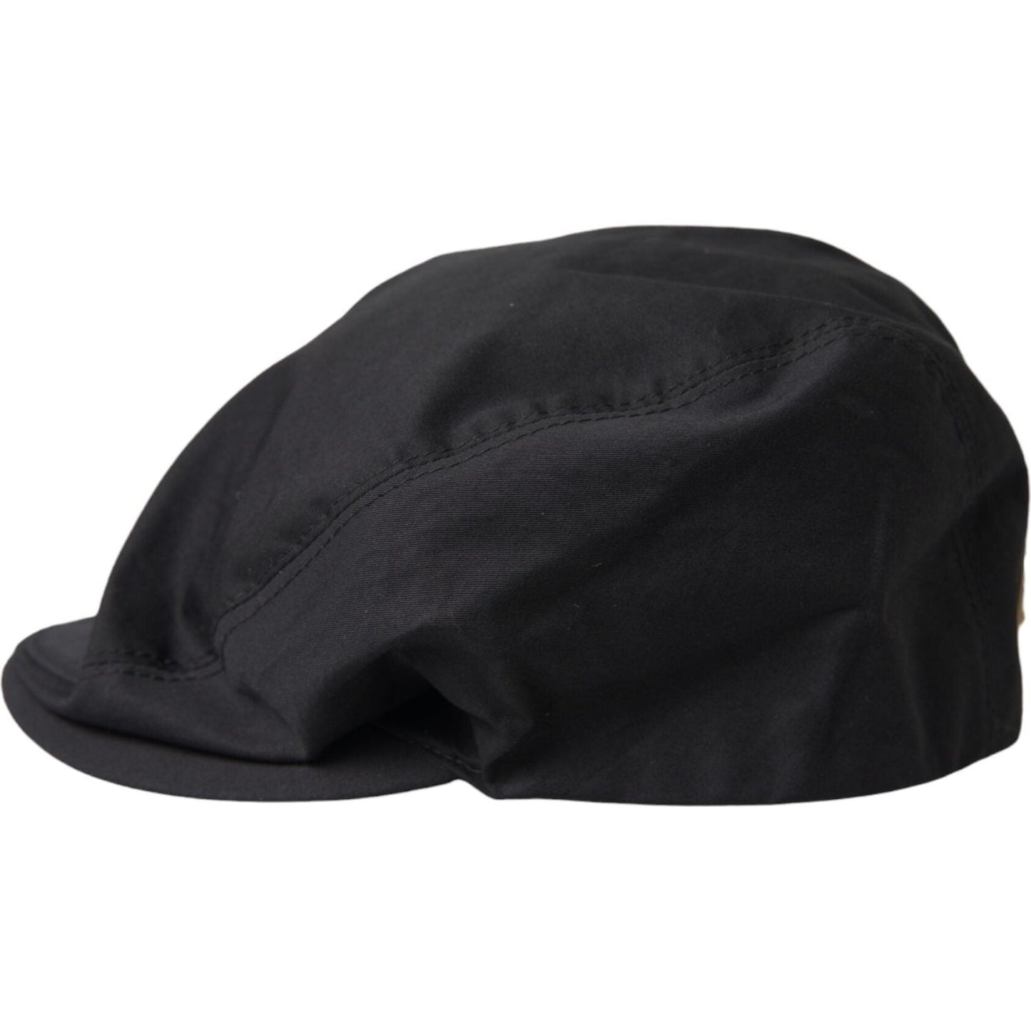 Dolce & Gabbana Black Cotton Blend Logo Newsboy Hat Men Dolce & Gabbana