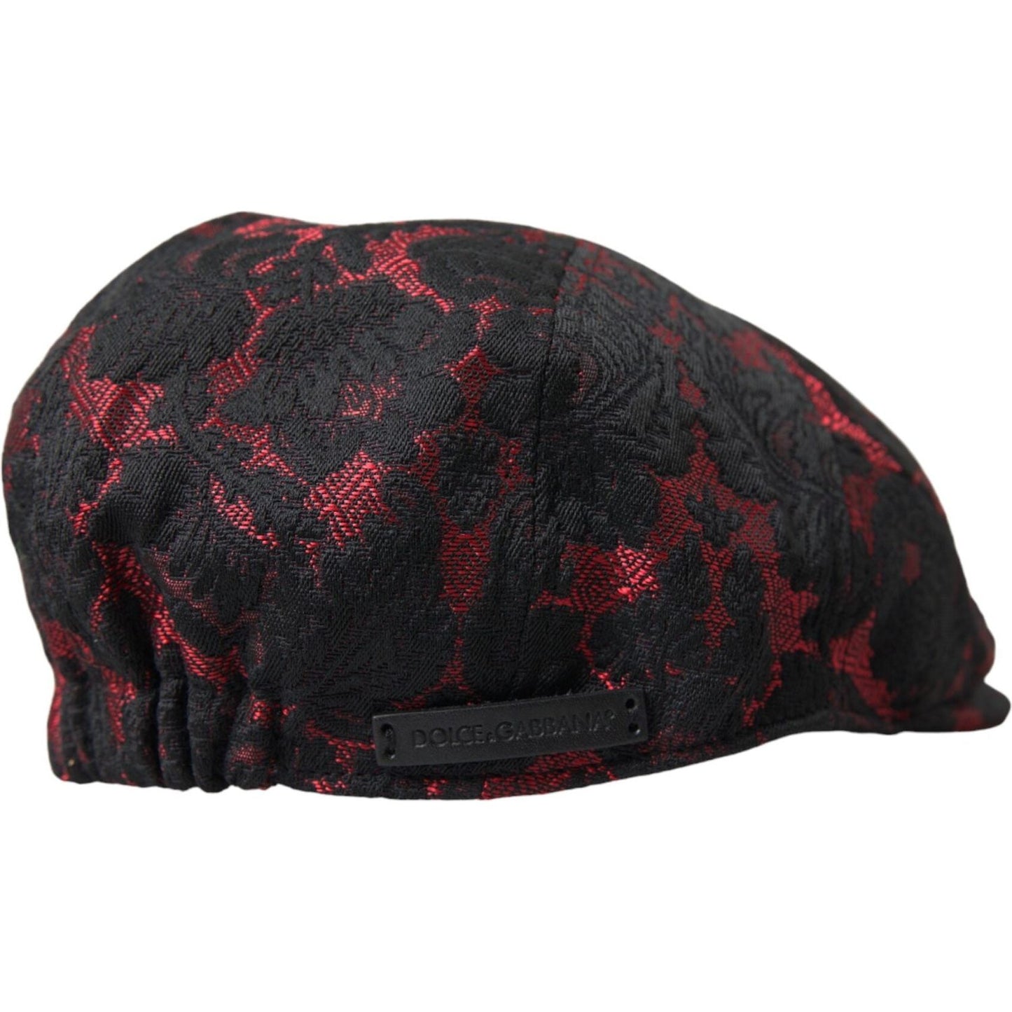 Dolce & Gabbana Black Red Floral Jacquard Newsboy Hat Men Dolce & Gabbana