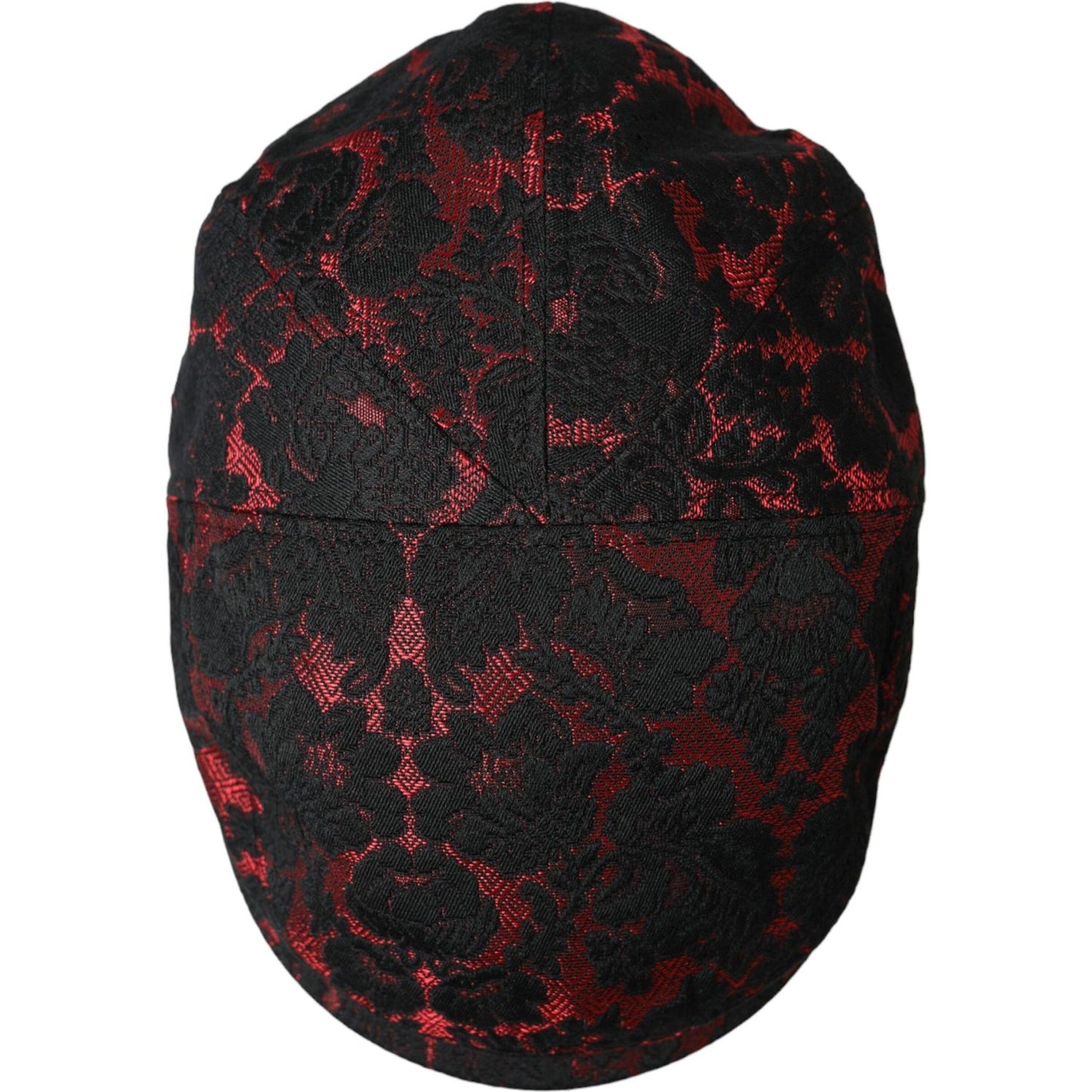 Dolce & Gabbana Black Red Floral Jacquard Newsboy Hat Men Dolce & Gabbana