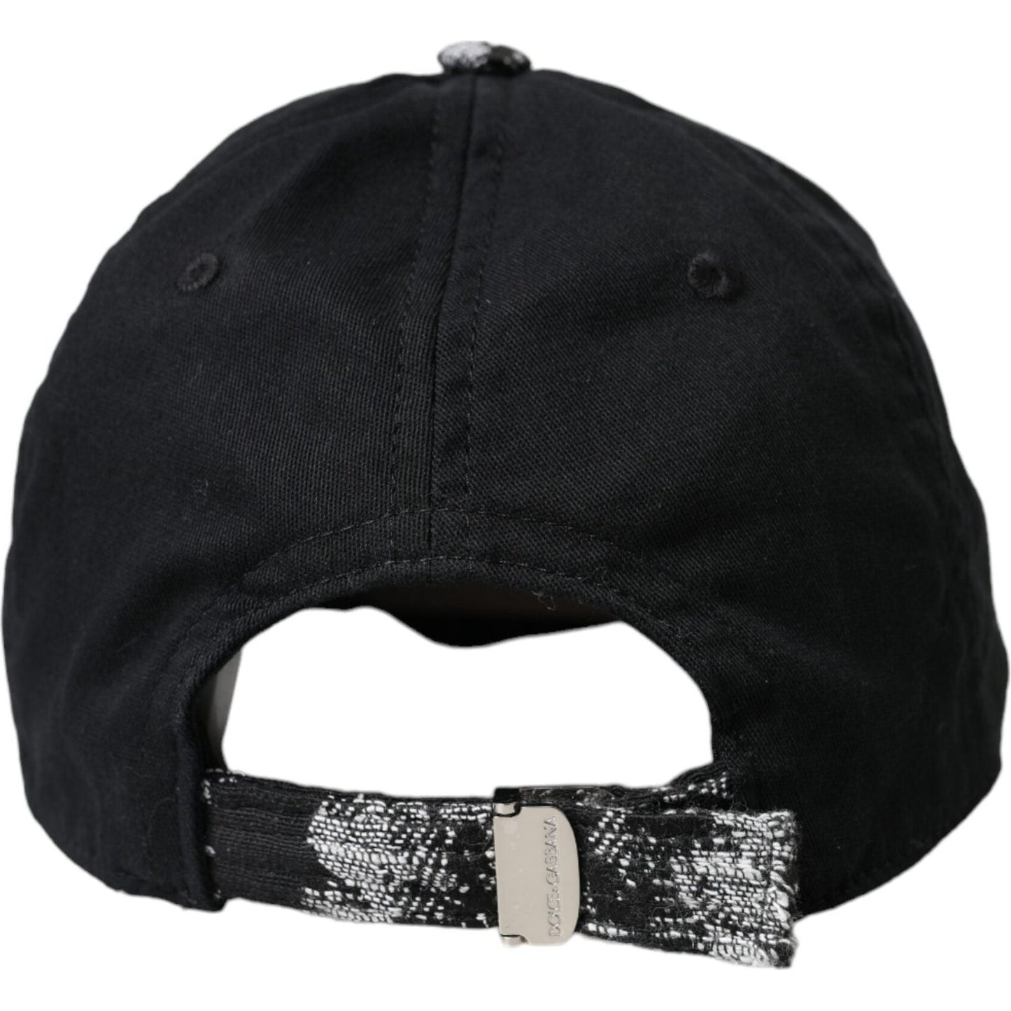 Dolce & Gabbana Black Silver Floral Print Baseball Hat Men Dolce & Gabbana