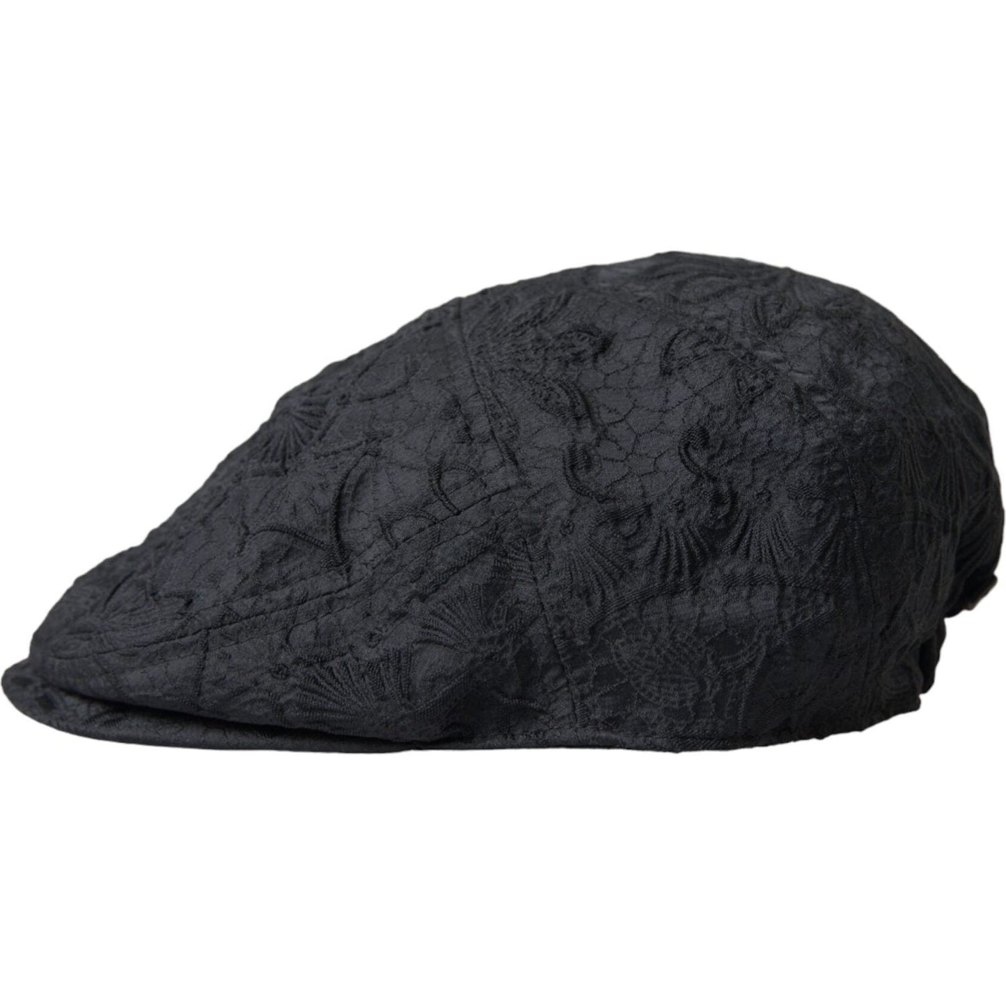 Dolce & Gabbana Black Floral Brocade Newsboy Hat Men Dolce & Gabbana