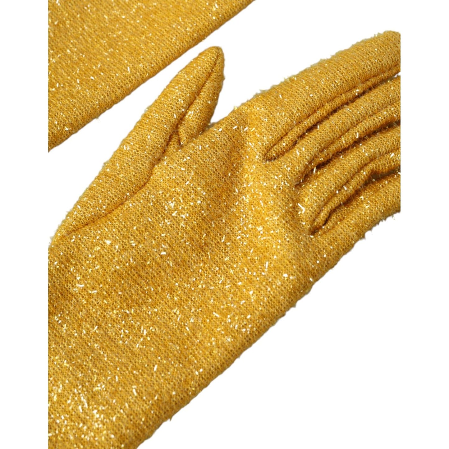 Dolce & Gabbana Gold Lurex Fantasia Mid Arm Length Gloves Dolce & Gabbana