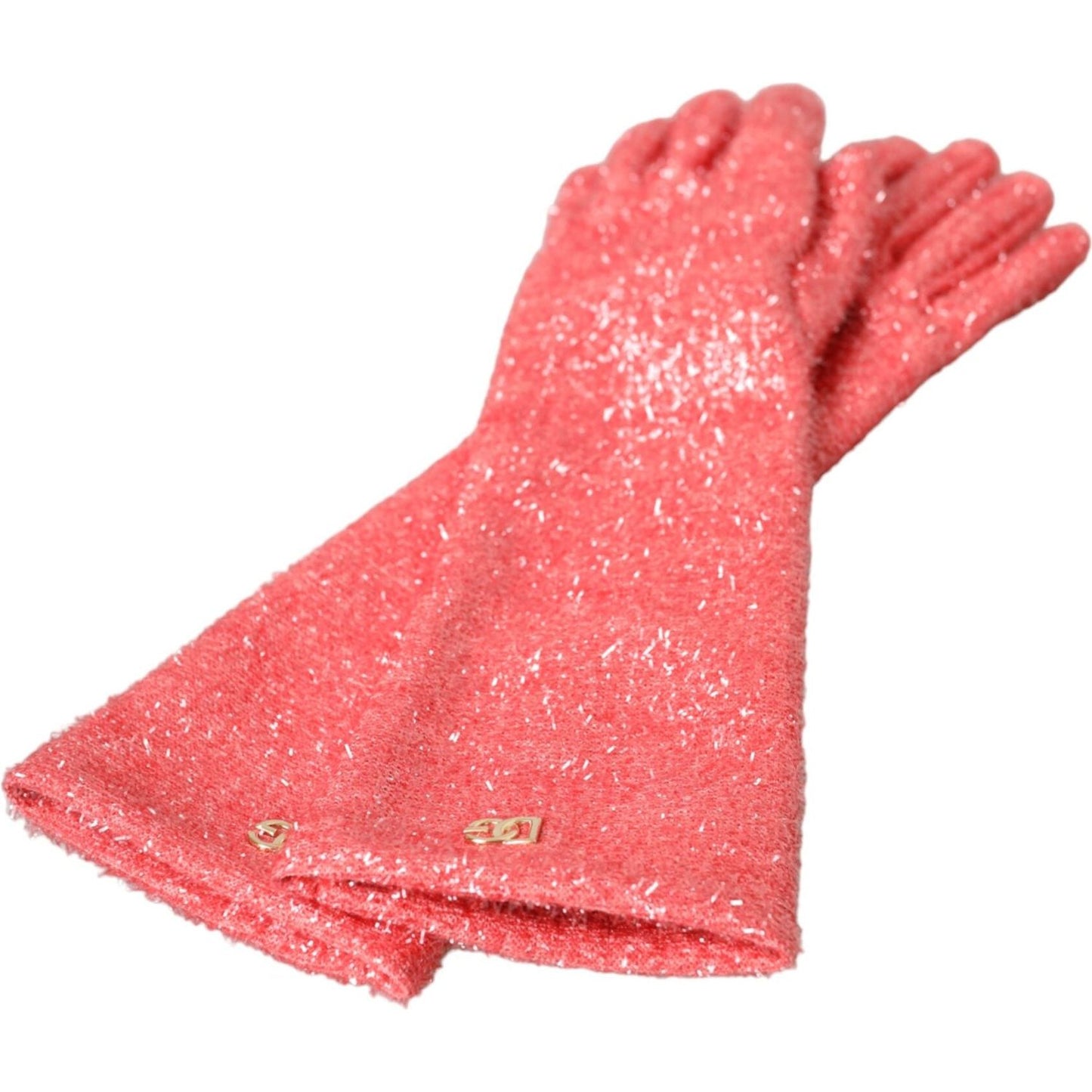 Dolce & Gabbana Pink Lurex Fantasia Mid Arm Length Gloves Dolce & Gabbana