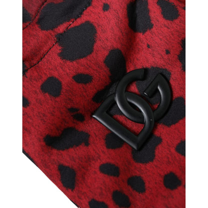 Dolce & Gabbana Red Leopard Logo Wrist Length Gloves Dolce & Gabbana