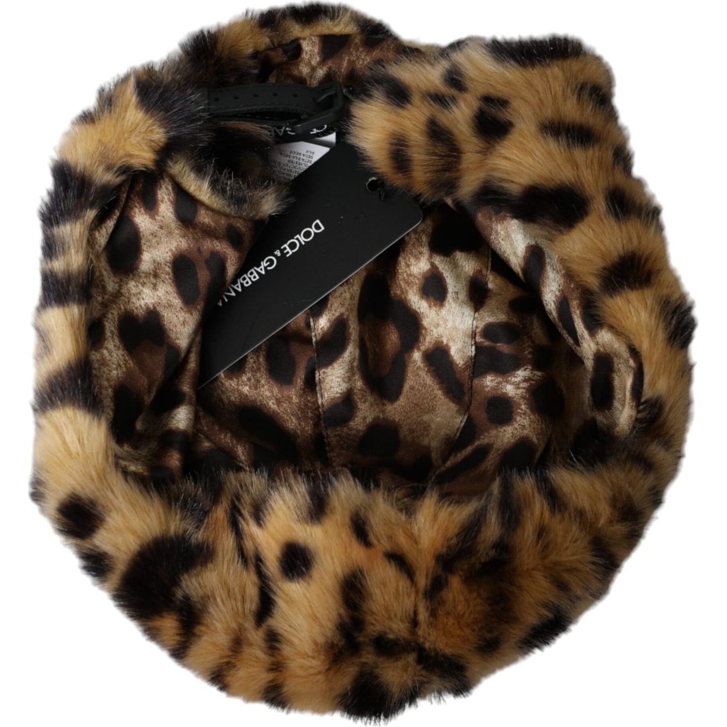 Dolce & Gabbana Brown Leopard Fur Women Bucket Hat Dolce & Gabbana