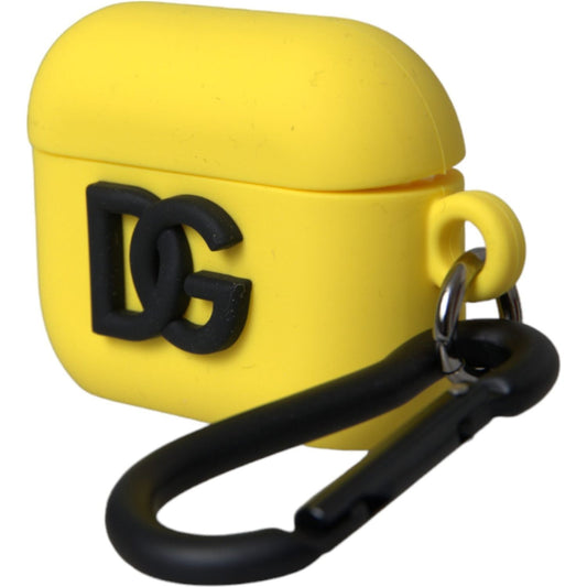 Dolce & Gabbana Yellow Silicone Logo Embossed Airpods Case Dolce & Gabbana