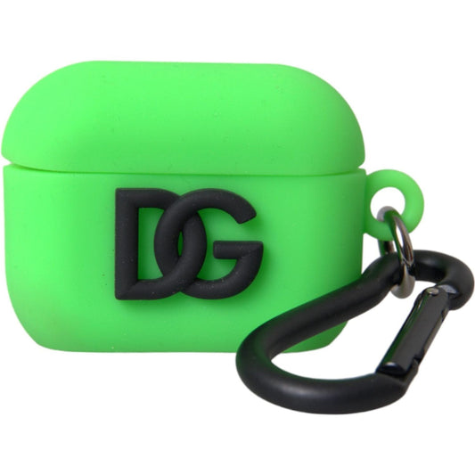 Dolce & Gabbana Neon Green Silicone Logo Embossed Airpods Case Dolce & Gabbana