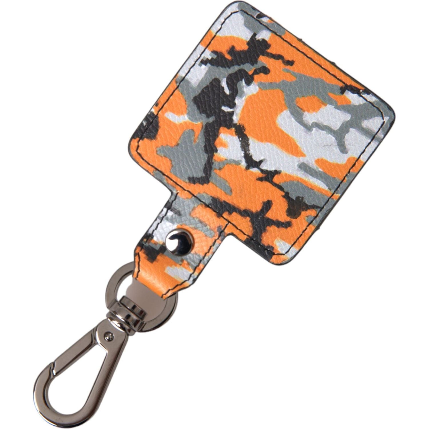 Dolce & Gabbana Multicolor Camouflage Print Leather Metal Airpods Case