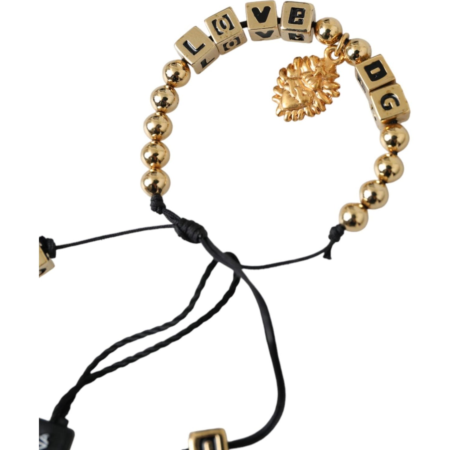 Dolce & Gabbana Gold Beaded LOVE DG Charm Fashion Bracelet Dolce & Gabbana