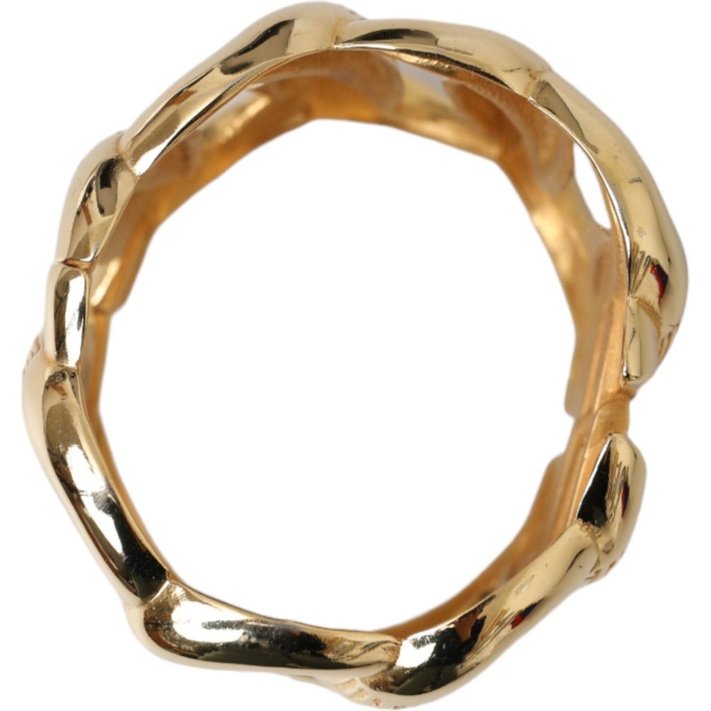 Dolce & Gabbana Gold Tone Vintage Clamper Twisted Loop Bangle Bracelet