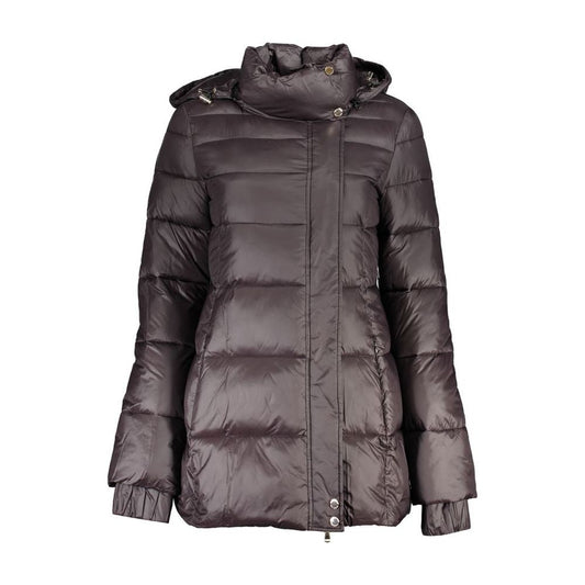 Patrizia Pepe Black Polyamide Jackets & Coat Patrizia Pepe