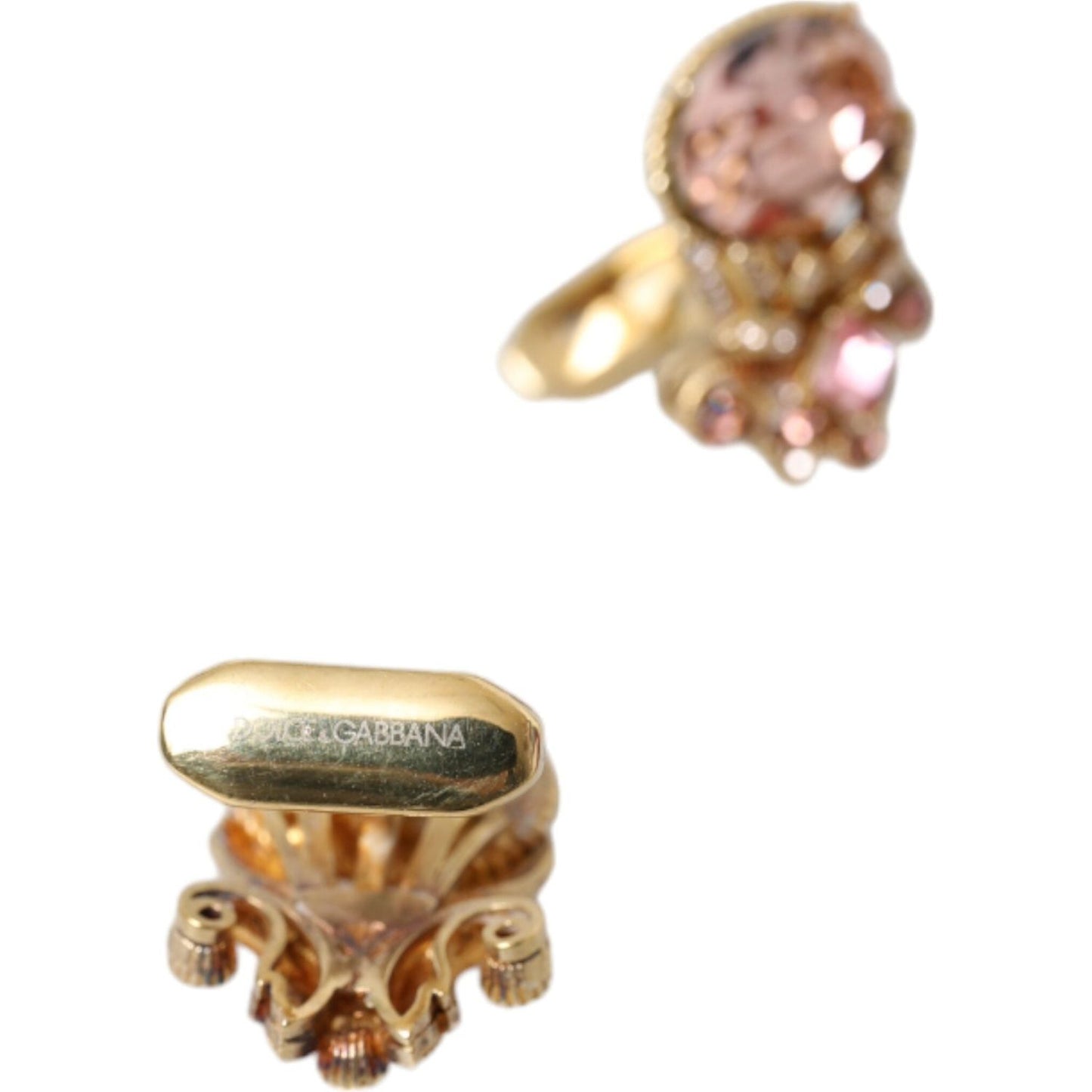 Dolce & Gabbana Gold Tone 925 Sterling Silver Crystal Cufflink Dolce & Gabbana