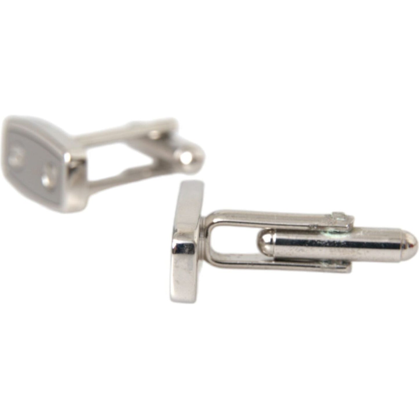 Dolce & Gabbana Silver Plated Metal Brass Pin Men Cufflinks Dolce & Gabbana