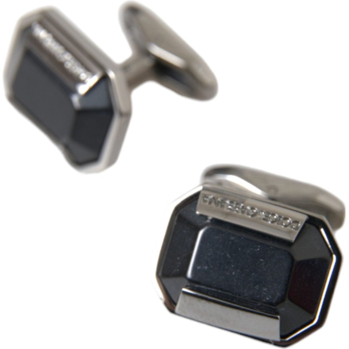 Dolce & Gabbana Silver Plated Brass Pin Crystal Cufflinks Dolce & Gabbana