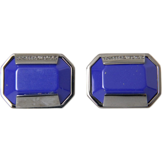 Dolce & Gabbana Silver Plated Brass Pin Crystal Cufflinks Dolce & Gabbana