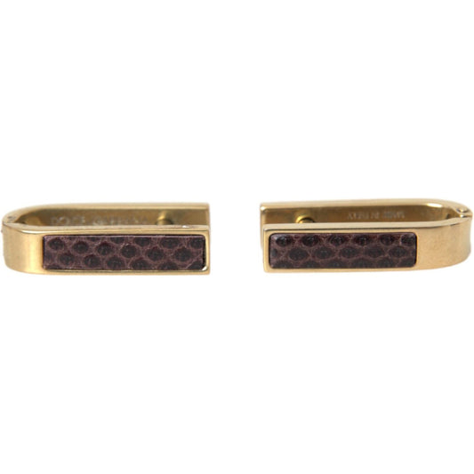 Dolce & Gabbana Gold Plated Metal Brass Pin Men Cufflinks Cufflinks Dolce & Gabbana