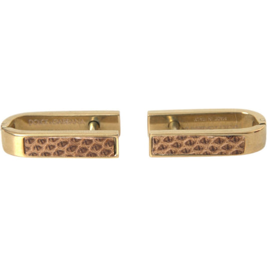 Dolce & Gabbana Gold Plated Metal Brass Pin Men Cufflinks Dolce & Gabbana