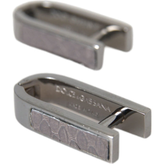 Dolce & Gabbana Silver Plated Metal Brass Pin Men Cufflinks Cufflinks Dolce & Gabbana