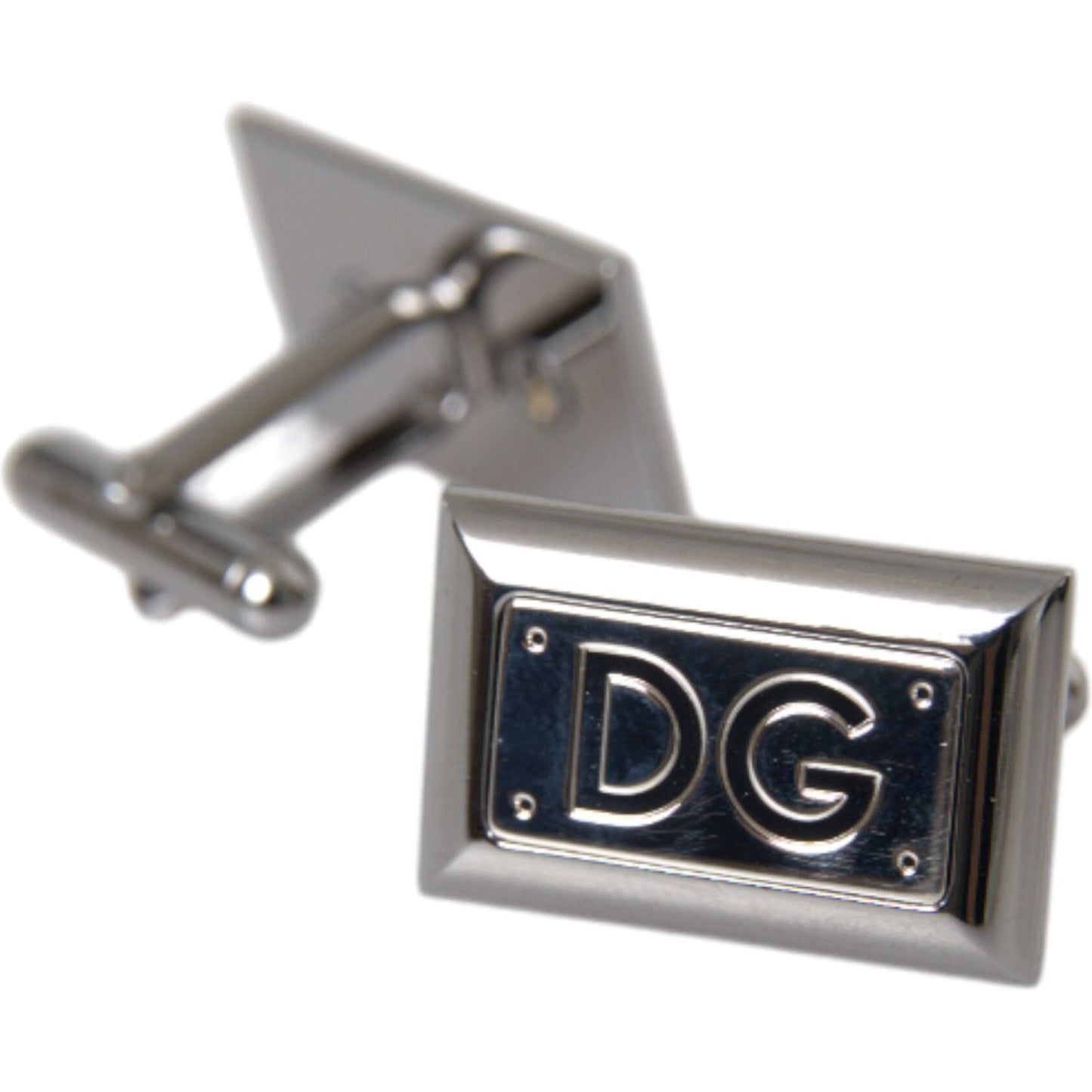 Dolce & Gabbana Silver Plated Metal Brass DG Logo Pin Cufflinks Dolce & Gabbana